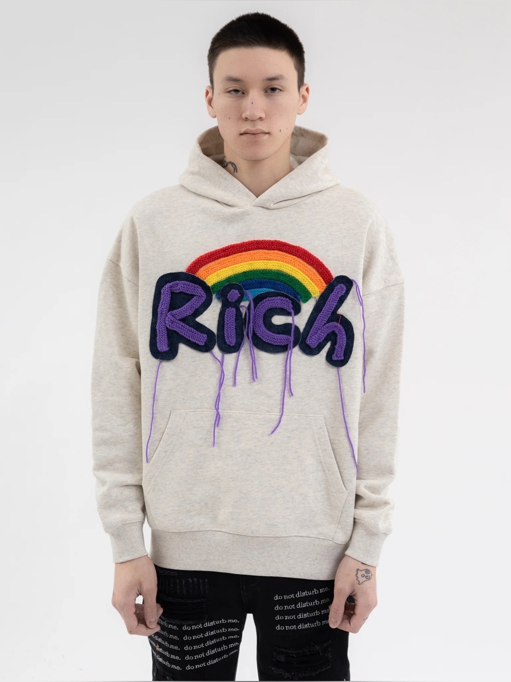 RICH GAINER | NWT patchwork hoodie | size 
Large